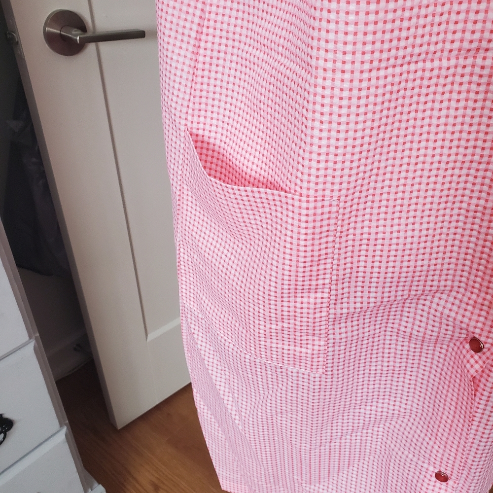 Womens Gingham Check House Robe - Picture 4 of 12